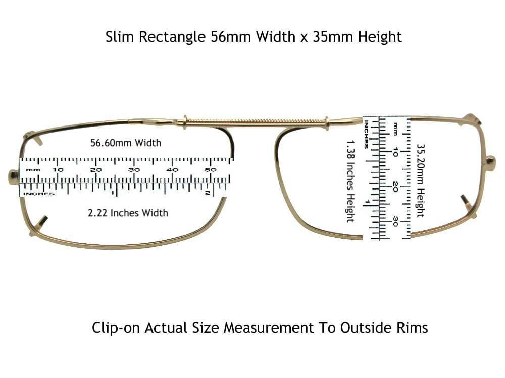 Slim Rectangle Non Polarized Amber Clip - on Sunglasses - Sunglass Rage