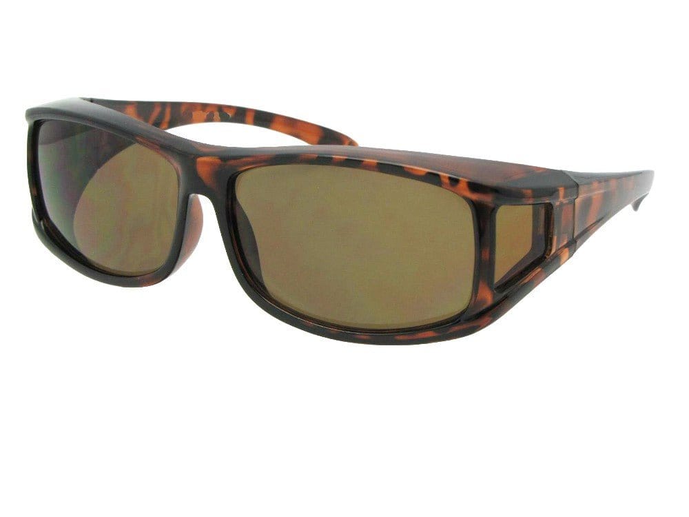 Non polarized fit over sunglass style F11 tortoise frame brown lenses