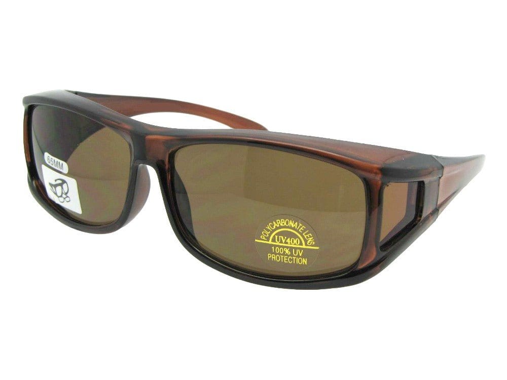 Non polarized fit over sunglass style F11 brown frame brown lenses