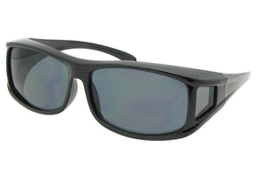Style F11 Wrap Around Non Polarized Fit Over Sunglasses Black Frame Non Polarized Gray Lenses