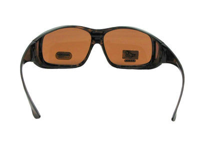 Style F19 Largest Wrap Around Non Polarized Fit Over Sunglasses Tortoise Frame Non Polarized Amber Lenses
