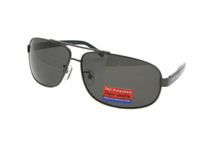 Style PSR83 Modified Aviator Polarized Sunglasses Pewter Frame Gray Lenses