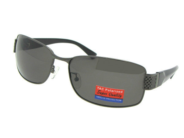 Style PSR44 Big Frame Polarized Sunglasses Pewter Frame Gray Lenses