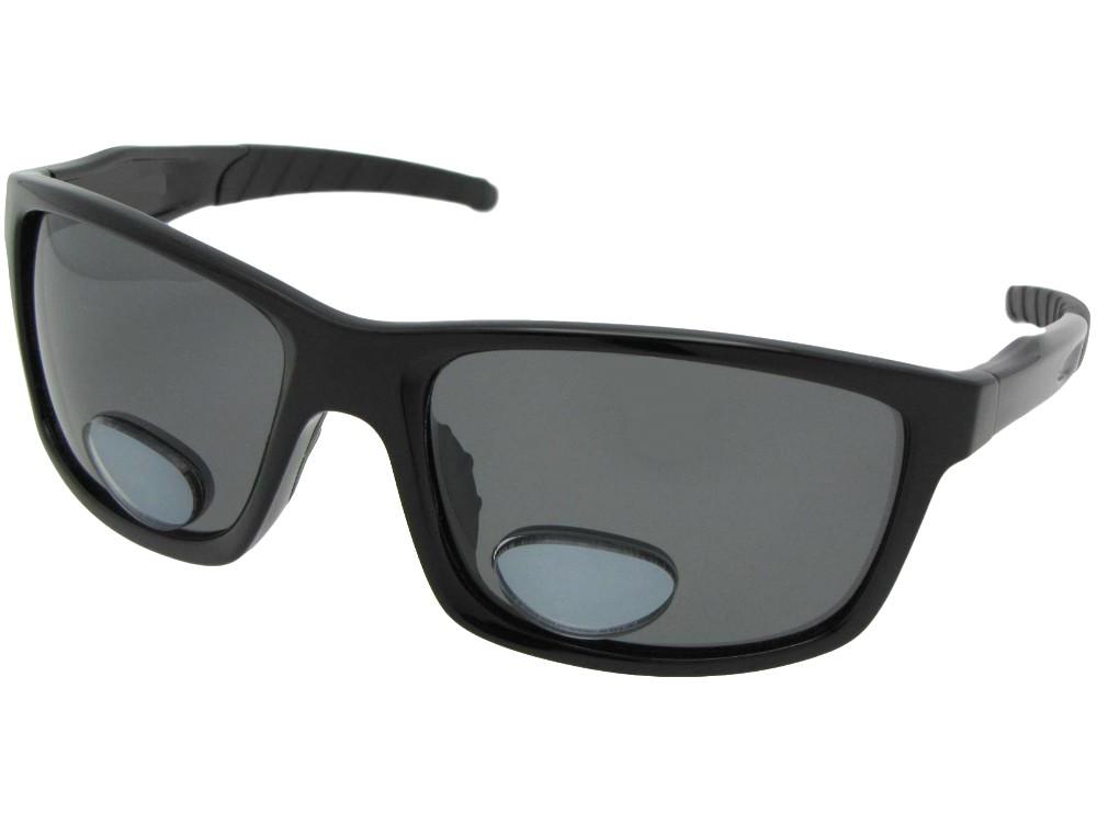 Style P15 Polarized Bifocal Sunglasses For Fishing Black Gray Lenses