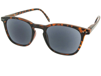 Style R94 Retro Square Reading Sunglasses Tortoise Frame Gray Lenses