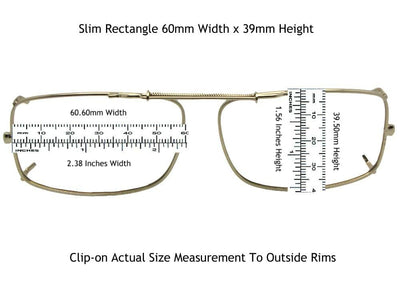 Slim Rectangle Non Polarized Amber Clip-on Sunglasses