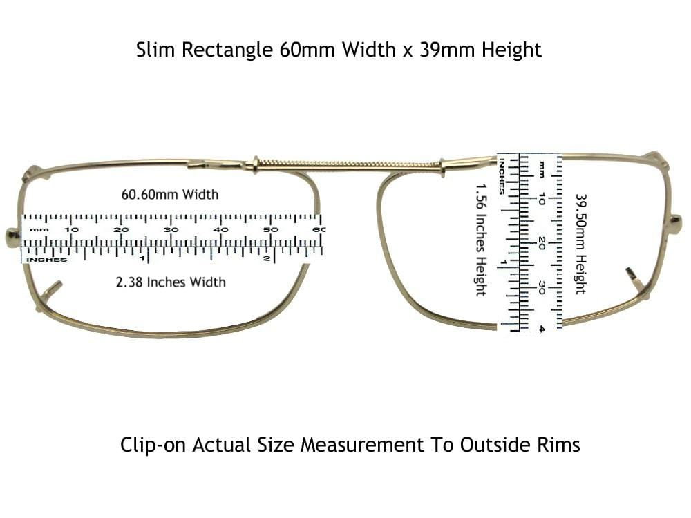 Slim Rectangle Polarized Clip-on Sunglasses
