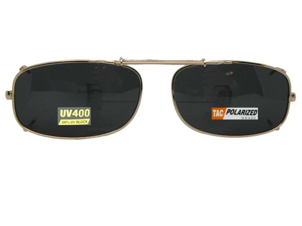 Skinny Curve Rectangle Clip-on Sunglasses