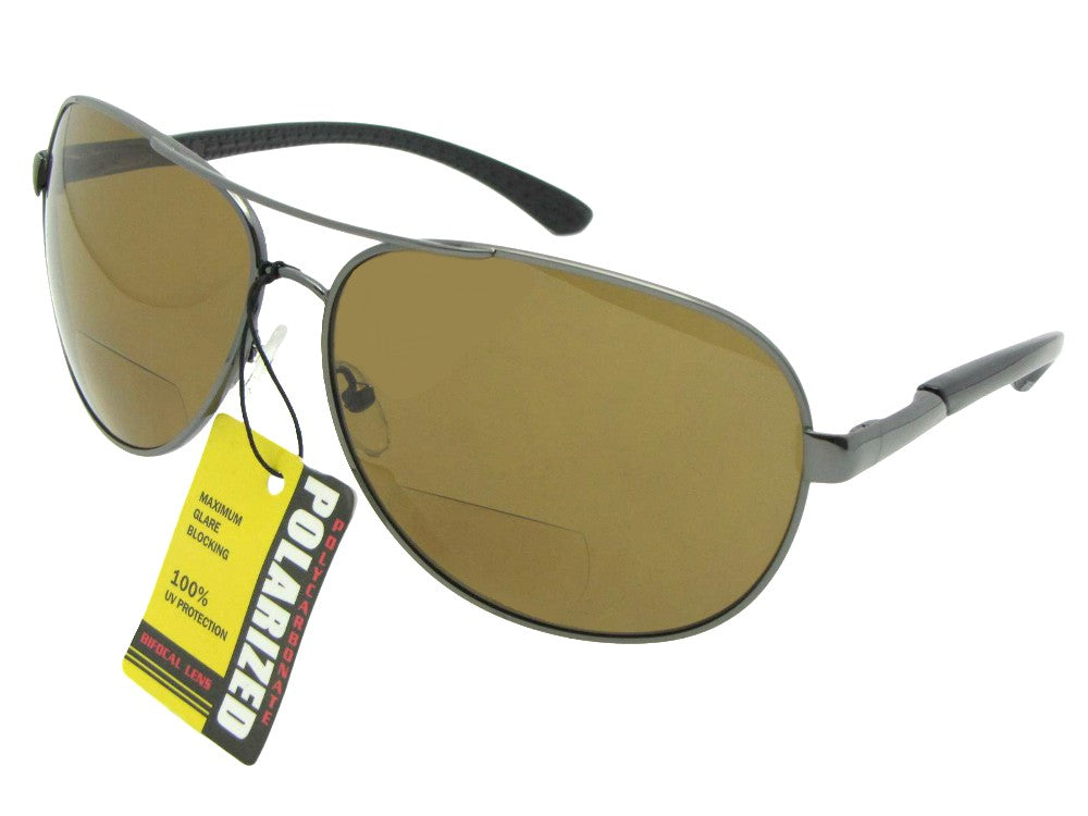 Large Metal Frame Polarized Bifocal Sunglasses Style P8