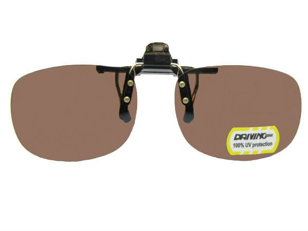 Flip-Up Rectangle Non Polarized Amber Lenses - Sunglass Rage