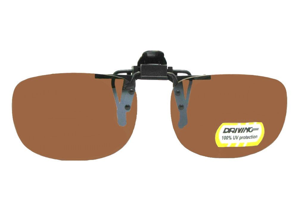 Flip - up Rectangle Non Polarized Amber Lenses - Sunglass Rage