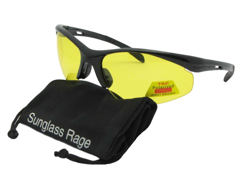 Half Rim Polarized Yellow Sunglasses Style PSR31 - Sunglass Rage