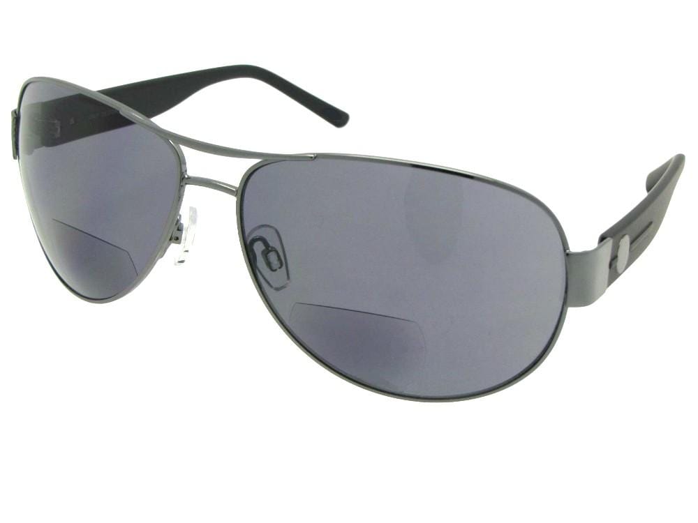 Large Metal Frame Bifocal Sunglasses for Men Style B79 - Sunglass Rage