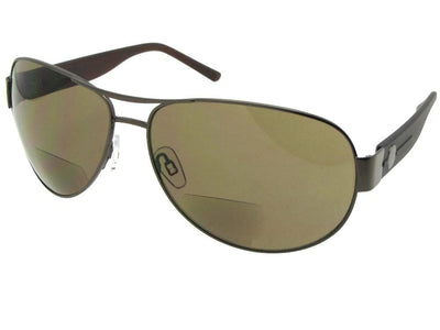 Large Metal Frame Bifocal Sunglasses for Men Style B79 - Sunglass Rage