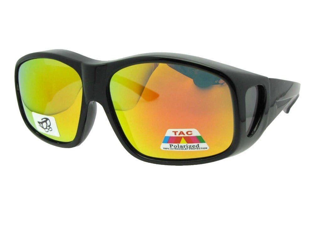 Largest wrap around color mirror fit over style F19 black frame gold mirror