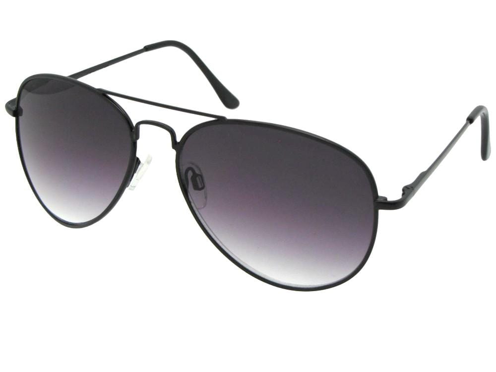 Metal Frame Fully Magnified Lens Reading Sunglasses With Gradient Lens Style R88 - Sunglass Rage