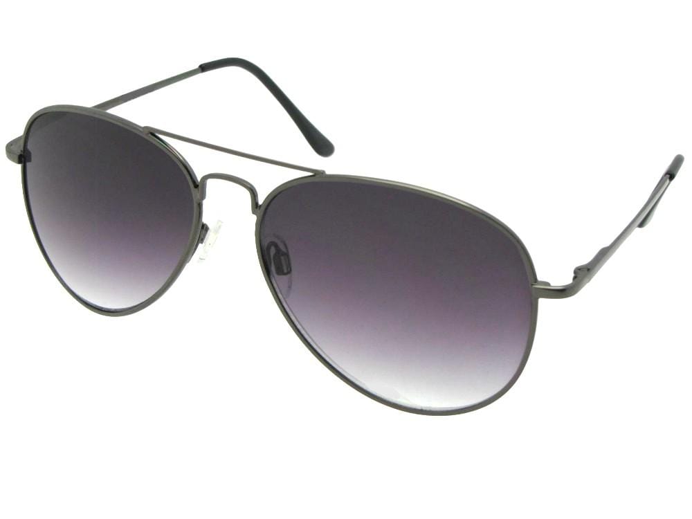 Metal Frame Fully Magnified Lens Reading Sunglasses With Gradient Lens Style R88 - Sunglass Rage