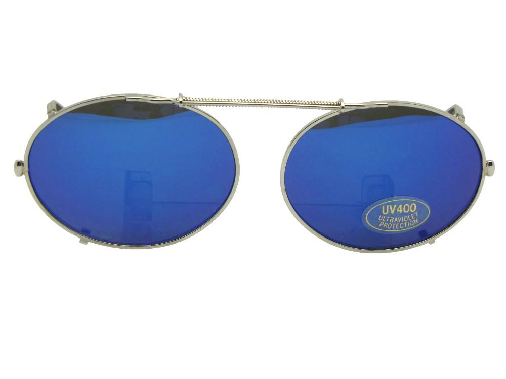 Oval Color Mirror Clip - on Sunglasses - Sunglass Rage