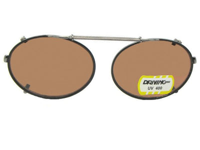 Oval Non Polarized Amber Clip - on Sunglasses - Sunglass Rage