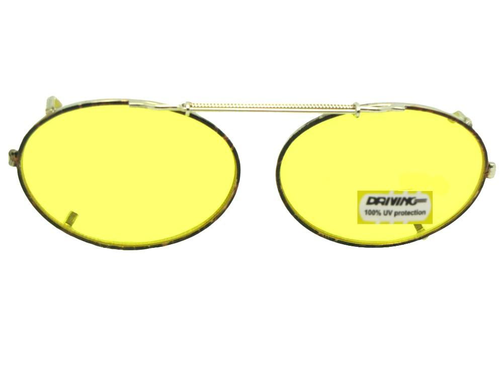 Oval Yellow Lens Clip - on Sunglasses - Sunglass Rage