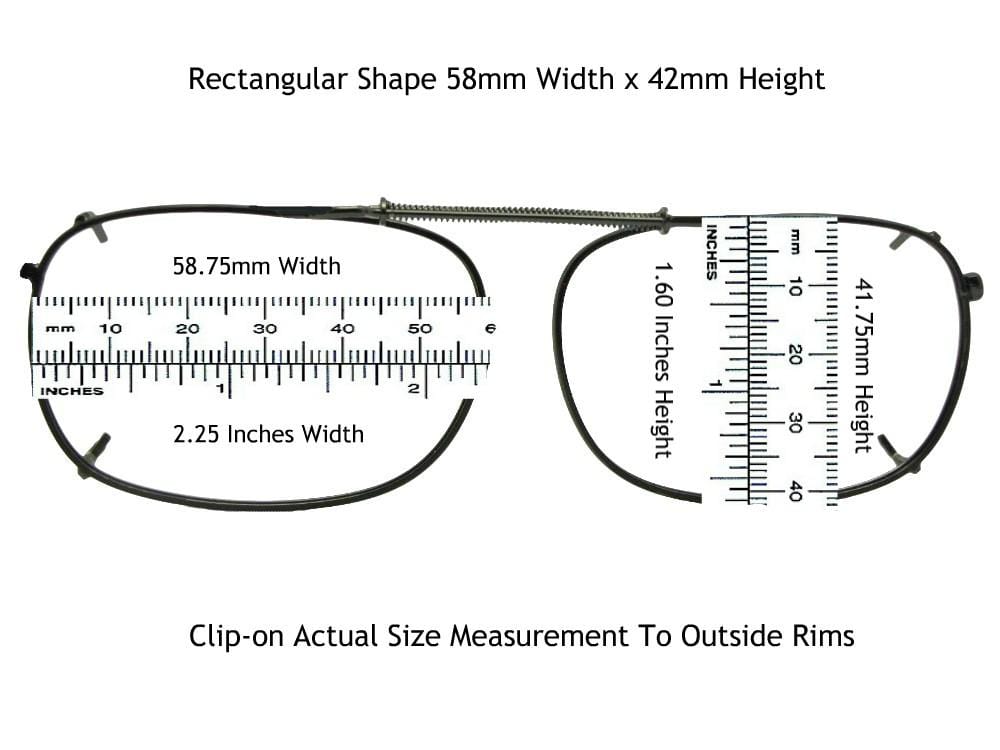 Rectangle Non Polarized Amber Clip - on Sunglasses - Sunglass Rage