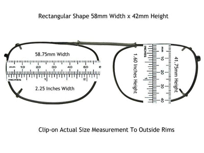 Rectangle Non Polarized Clip - on Sunglasses - Sunglass Rage