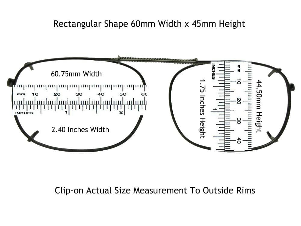 Rectangle Non Polarized Yellow Clip Ons - Sunglass Rage