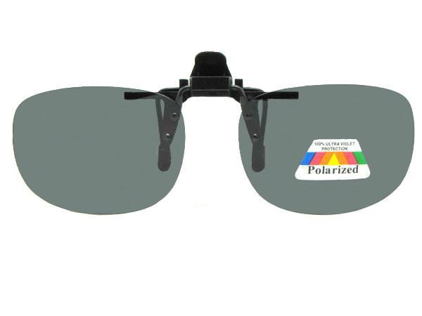 Rectangle Polarized Flip-Up Sunglasses - Sunglass Rage