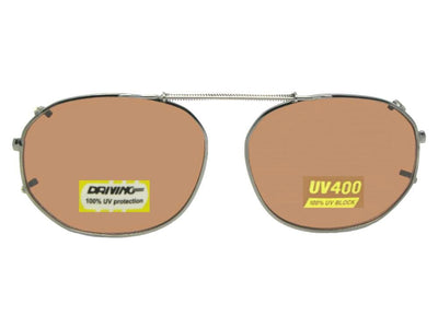 Round Square Non Polarized Amber Clip - on Sunglasses - Sunglass Rage