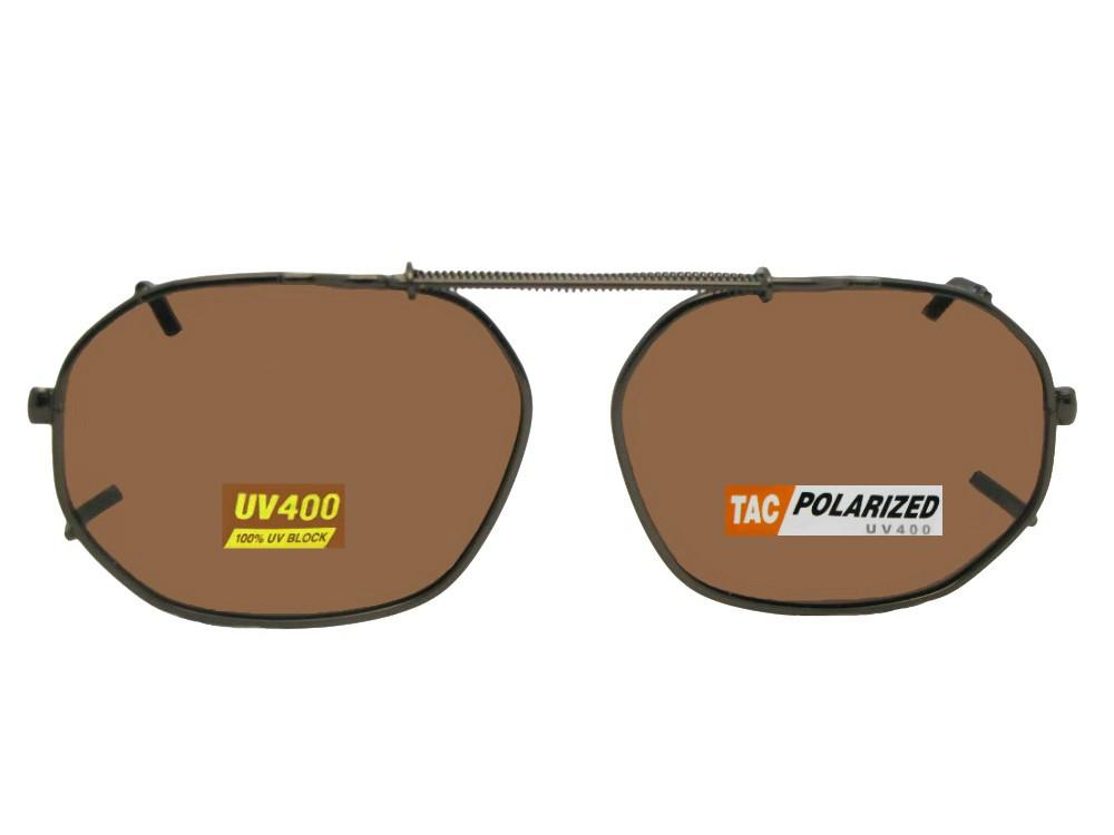 Round Square Shape Polarized Clip - on Sunglasses - Sunglass Rage