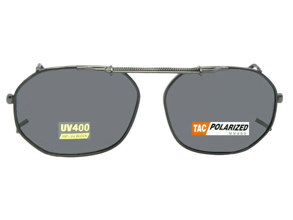 Round Square Shape Polarized Clip - on Sunglasses - Sunglass Rage