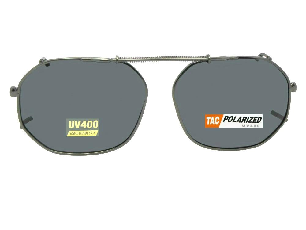 Round Square Shape Polarized Clip - on Sunglasses - Sunglass Rage