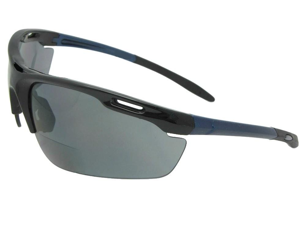 Semi Rimless Wrap Frame Bifocal Sunglasses Style B109 - Sunglass Rage