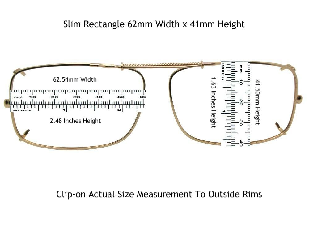 Slim Rectangle Non Polarized Clip - on Sunglasses - Sunglass Rage