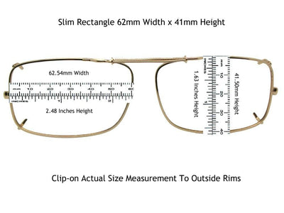 Slim Rectangle Non Polarized Clip - on Sunglasses - Sunglass Rage