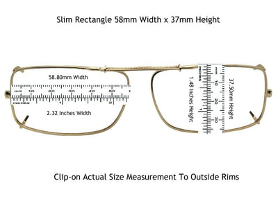 Slim Rectangle Non Polarized Clip - on Sunglasses - Sunglass Rage