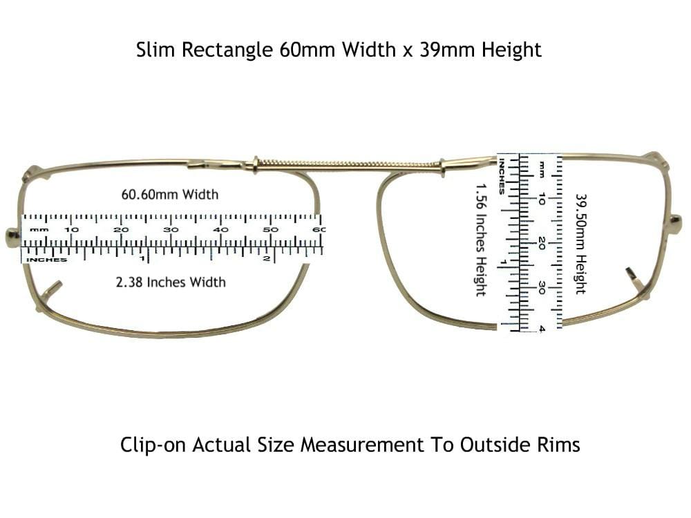 Slim Rectangle Non Polarized Clip - on Sunglasses - Sunglass Rage