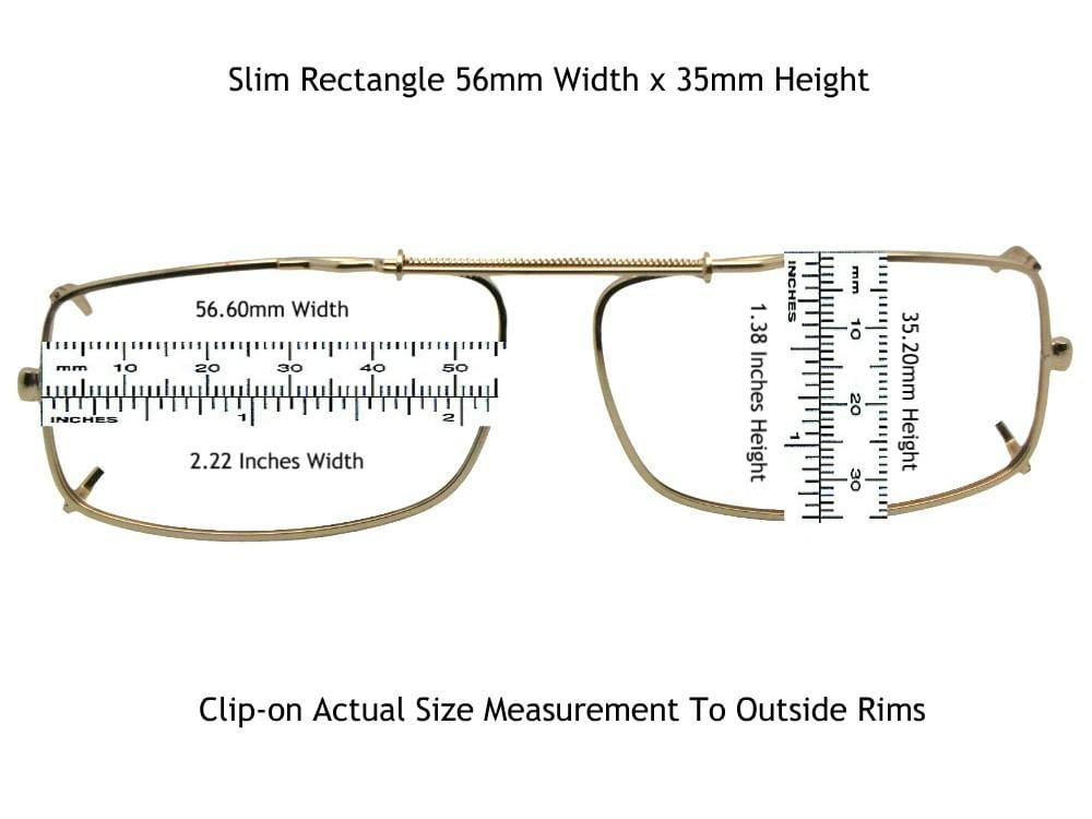 Slim Rectangle Non Polarized Clip - on Sunglasses - Sunglass Rage