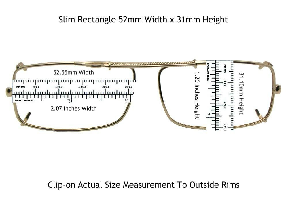 Slim Rectangle Non Polarized Clip - on Sunglasses - Sunglass Rage