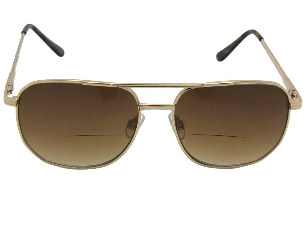 Square Metal Frame Bifocal Sunglasses Style B14 - Sunglass Rage