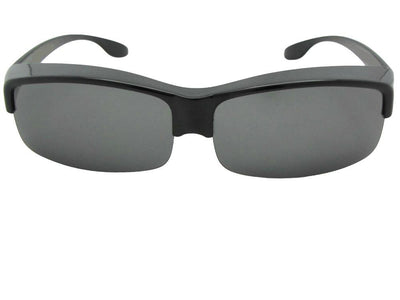 Wide Half Rim Polarized Fit Over Sunglasses Style F40 - Sunglass Rage