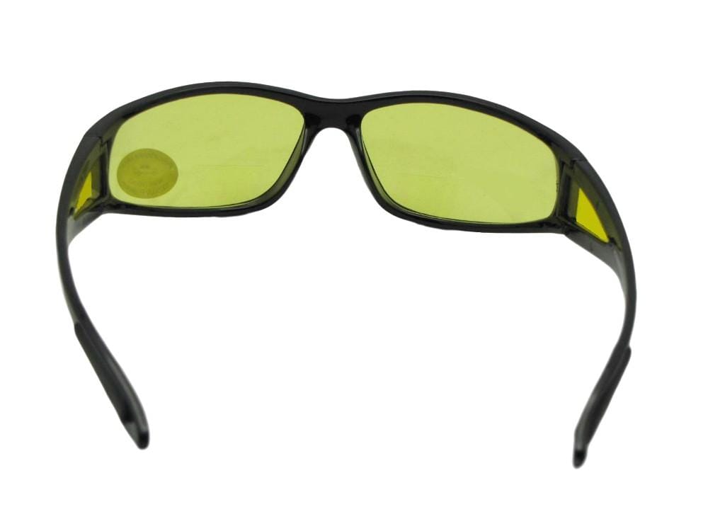 Wrap Around Non Polarized Yellow Lens Bifocal Sunglasses Style B131 - Sunglass Rage