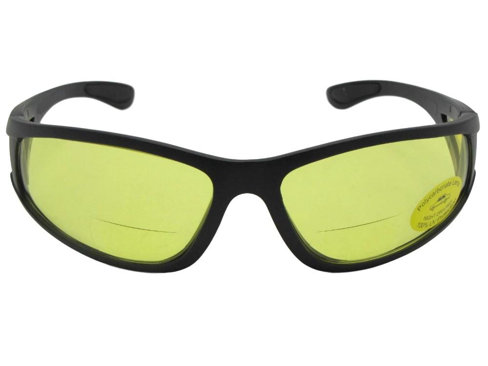 Wrap Around Non Polarized Yellow Lens Bifocal Sunglasses Style B131 - Sunglass Rage