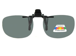 Rectangle Polarized Flip Up Sunglasses Polarized Smoke Gray Lens
