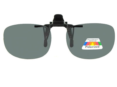 Rectangle Polarized Flip Up Sunglasses Polarized Smoke Gray Lens
