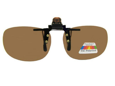 Rectangle Polarized Flip Up Sunglasses Polarized Brown Lenses