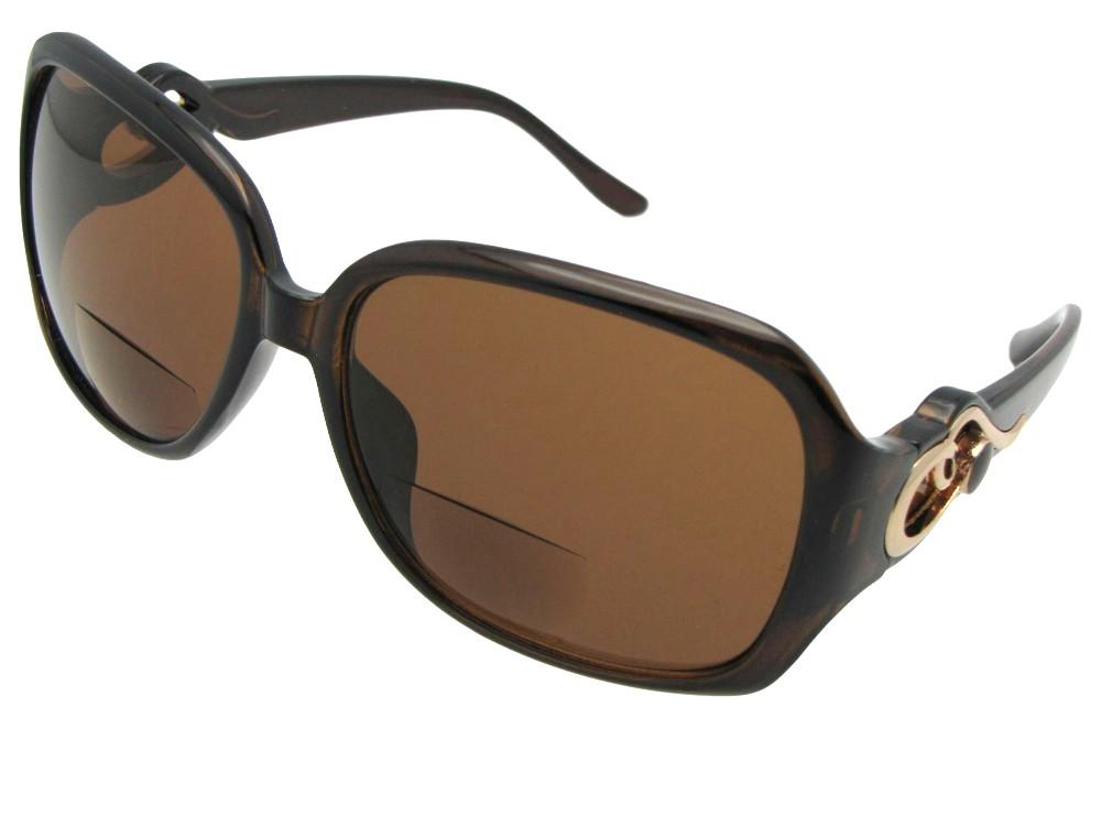 Style B119 Womens Fashion Bifocal Sunglasses Brown Frame Brown Lenses