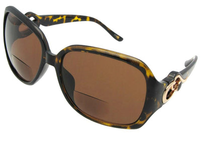 Style B119 Womens Fashion Bifocal Sunglasses Lite Tortoise Frame Brown Lenses
