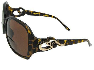 Style B119 Womens Fashion Bifocal Sunglasses Lite Tortoise Frame Brown Lenses