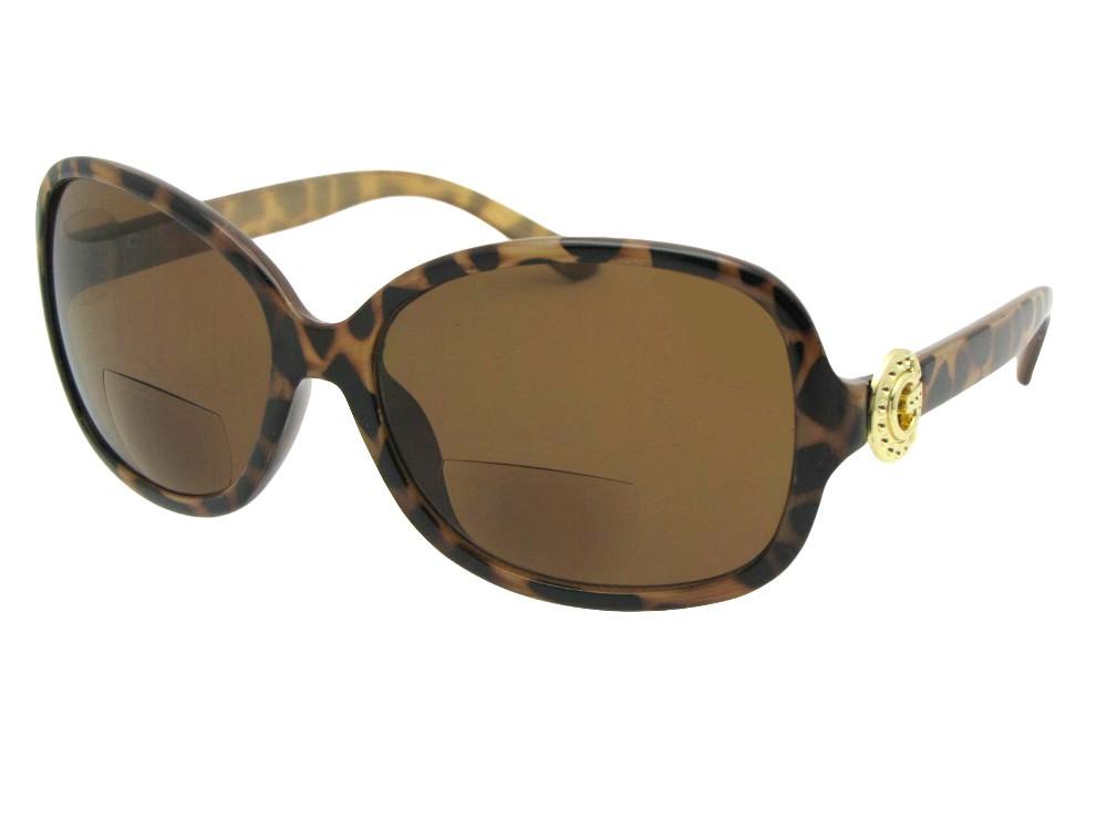 Style B121 Womens Fashion Bifocal Sunglasses Brown Pattern Brown Lens